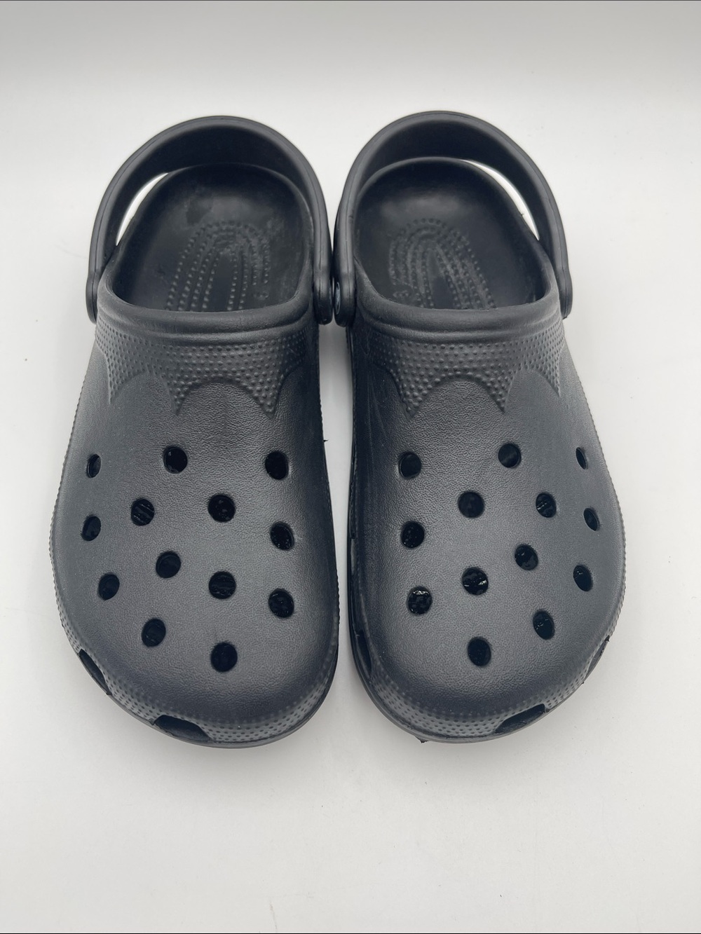 CROCS Classic Black Clogs with Heel Strap Size 10-11